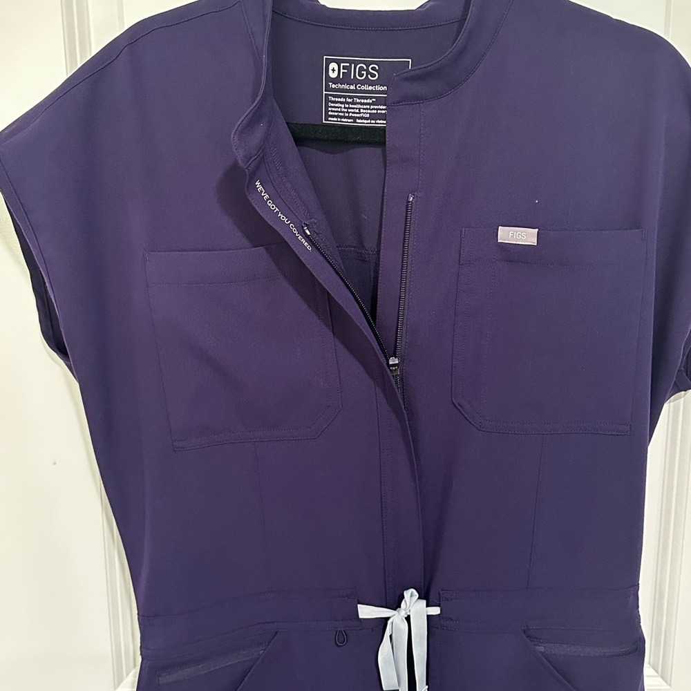 Figs Purple Jam Scrub Jumpsuit